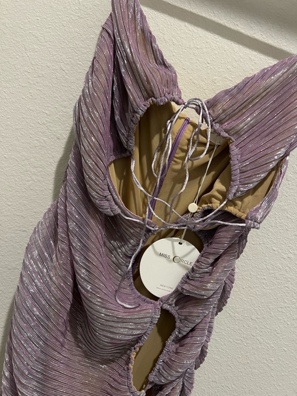 Miss Circle Parris Purple Cut-Out Ruched Chiffon Maxi Dress HALF OFF UNTIL MONDA - Picture 7 of 9